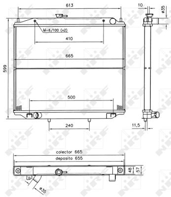Radiator apa - Radiator apa racire motor potrivit NISSAN TERRANO II 3.0D 2002-2007