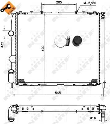 Radiator apa - Radiator apa racire motor potrivit RENAULT CLIO II, KANGOO, KANGOO EXPRESS 1.2/1.2LPG/1.4 dupa 1997