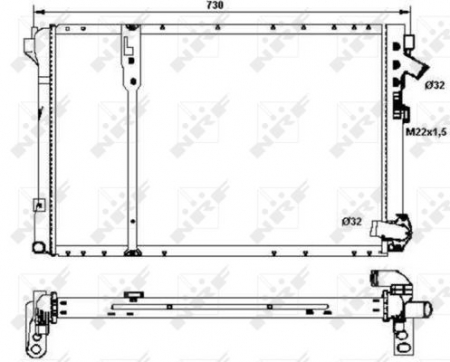 Radiator apa - Radiator apa racire motor potrivit RENAULT ESPACE III, LAGUNA I 2.2D 1996-2001