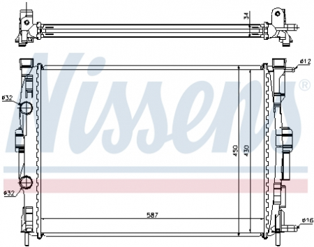 Radiator apa racire motor RENAULT GRAND SCENIC II, MEGANE II, SCENIC II 1.5D-2.0 dupa 2002 Racire - Radiator apa racire motor RENAULT GRAND SCENIC II, MEGANE II, SCENIC II 1.5D-2.0 dupa 2002