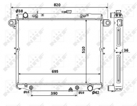 Radiator apa - Radiator apa racire motor potrivit TOYOTA LAND CRUISER 100 4.2D 1998-2007