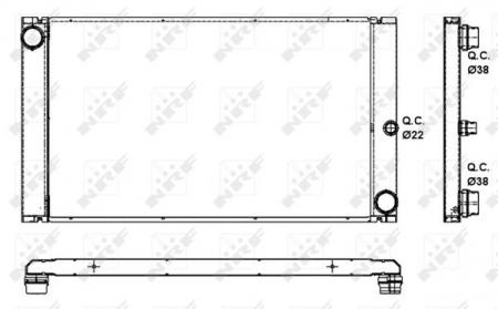 Racire motor - Radiator apa racire motor potrivit BMW Seria 5 (E60), 5 (E61), 6 (E63), 6 (E64) 2.0D/3.0D 2002-2010 - (transmisie automata)