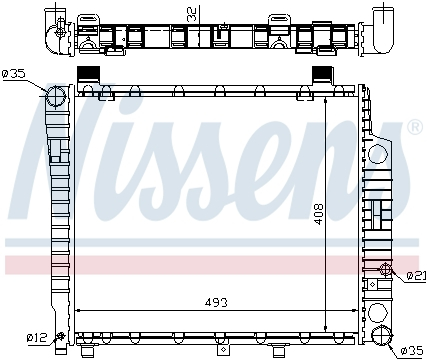 Piese Auto - Radiator apa racire motor (transmisie automata) Mercedes Clasa C T-MODEL (S202), C (W202), E (W210) 2.0D/2.2D intre 1993-2002