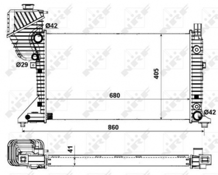 Radiator apa racire motor (transmisie automata) MERCEDES SPRINTER 2-T (901, 902), SPRINTER 3-T (903), SPRINTER 4-T (904), SPRINTER 5-T (905), SPRINTER (905) 2.1D/2.7D dupa 2000