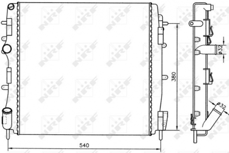 Radiator apa - Radiator apa racire motor potrivit NISSAN KUBISTAR; RENAULT KANGOO, KANGOO EXPRESS 1.2-1.9D dupa 2001 - (transmisie manuala)