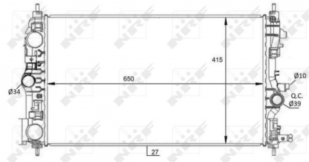 Radiator apa racire motor (transmisie manuala) OPEL INSIGNIA A, ZAFIRA C 1.4/1.4LPG/1.6CNG dupa 2011