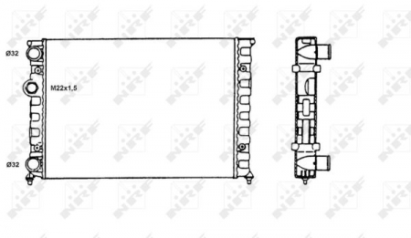 Radiator apa racire motor VW GOLF III, VENTO 1.4/1.6 intre 1991-1999