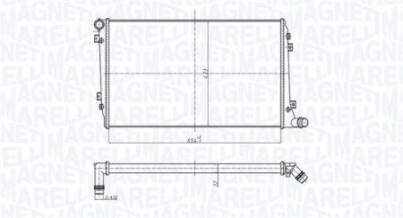 Radiator apa - Radiator motor potrivit AUDI A3; SEAT ALTEA, ALTEA XL, LEON, TOLEDO III; SKODA OCTAVIA II, SUPERB II; VW CADDY III, CADDY III/MINIVAN, EOS, GOLF PLUS V, GOLF V 1.9D/2.0D (Automat/Manual)