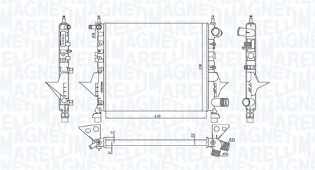 Radiator apa - Radiator motor potrivit RENAULT TWINGO I, TWINGO I/HATCHBACK 1.2/1.2LPG (Automat/Manual)