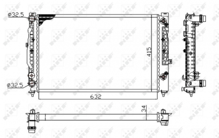 Radiator apa - Radiator motor potrivit AUDI A4 B5, A6 C5; SKODA SUPERB I; VW PASSAT B5, PASSAT B5.5 1.6-2.3 pana in 2008 - (Automat)