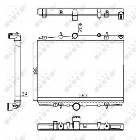 Radiator apa - Radiator motor potrivit CITROEN C5, C5 I; PEUGEOT 406, 607 1.8-2.2 pana in 2005 - (Automat)