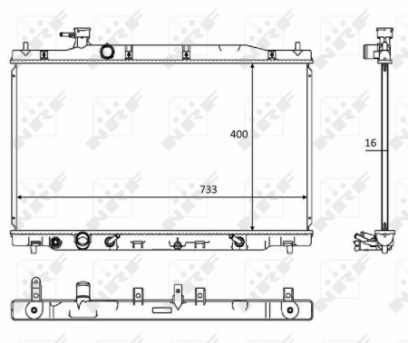 Radiator apa - Radiator motor potrivit HONDA CR-V III 2.4 pana in 2012 - (Automat)