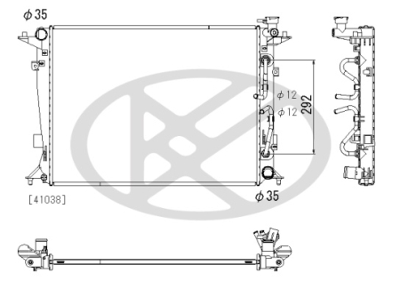 Radiator motor (automat) potrivit Hyundai Genesis 2008-2014 - 3.8, cutie automat, aluminiu, 640×502×16 mm [1]