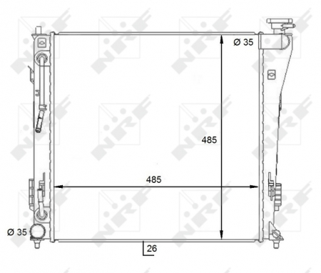 Radiator apa - Radiator motor (Automat) potrivit HYUNDAI I40 I, I40 I CW 1.7D