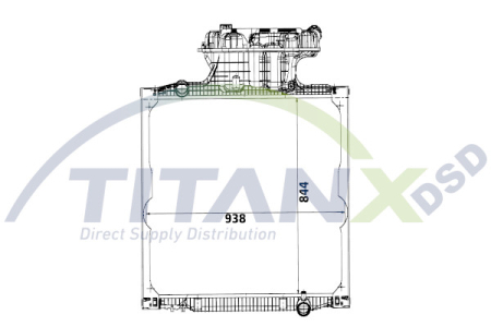 Radiator motor potrivit MAN F2000, TGA, TGS I, TGX I D0836LF41-D2876LF25 dupa 1995 (cu carcasa, cu rezervor) [1]