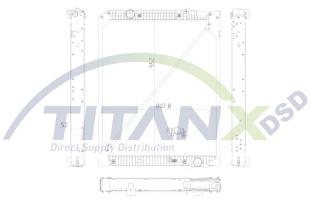 Radiator motor potrivit MERCEDES ACTROS, ACTROS MP2 / MP3, ZETROS OM541.920-OM926.947 dupa 1996 (cu carcasa, cu un racitor de ulei, inaltime: 952mm) [1]