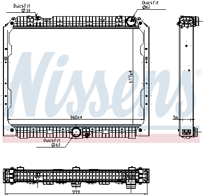 Radiator motor potrivit MERCEDES ACTROS MP4 / MP5, ANTOS, AROCS 471.943-OM936.916 dupa 2011 (cu carcasa, inaltime: 677mm) [1]