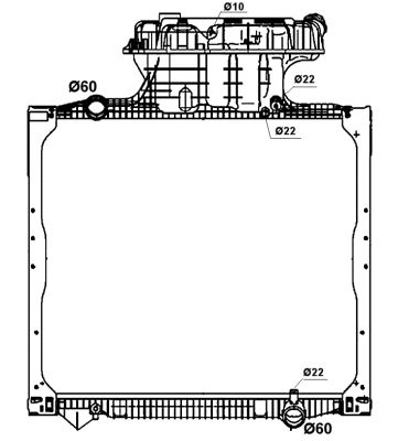 Radiator apa - Radiator motor potrivit MAN TGA, TGS I, TGX I D0836LF41-D3876LF16 dupa 2000 (cu carcasa)