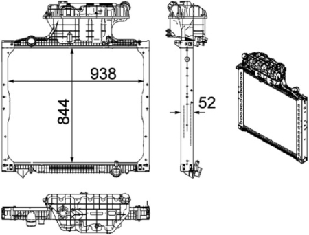 Radiator motor potrivit MAN TGA, TGS I, TGX I D0836LF41-D3876LF16 dupa 2000 (cu carcasa) [2]