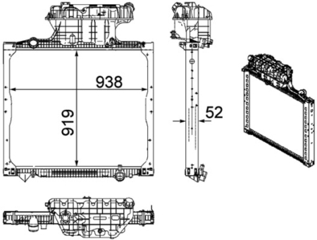 Radiator motor potrivit MAN TGA, TGS I, TGX I D0836LF41-D3876LF16 dupa 2000 (cu carcasa) [2]