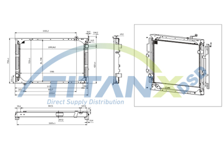 Radiator motor potrivit MERCEDES CITARO (O 530), INTEGRO (O 550), TOURISMO (O 350), TOURO (O 500), TRAVEGO (O 580); SETRA 400 OM457.934-OM942.911 dupa 1998 (cu carcasa) [1]