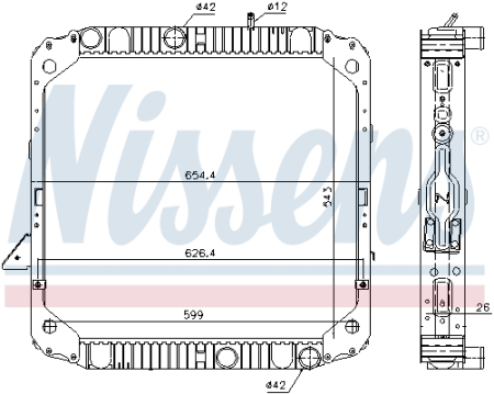 Radiator motor potrivit MERCEDES LK/LN2 376.923-OM904.907 1984-1998 (cu carcasa) [1]