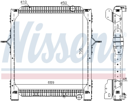 Radiator motor potrivit RVI PREMIUM 2; VOLVO FE, FE II; AUTOSAN A12 D7E240-ISBE4300 dupa 2005 (cu carcasa) [1]