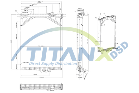 Radiator apa - Radiator motor potrivit VOLVO B12 D12A420-TD123ES dupa 1992 (cu carcasa)