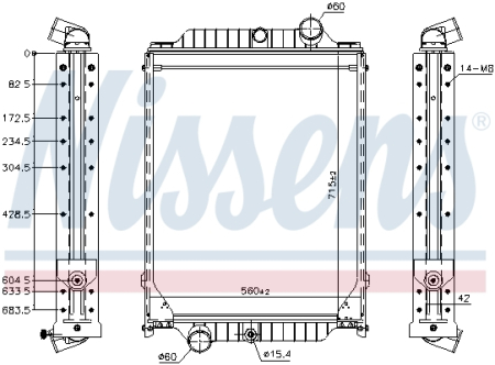 Radiator motor potrivit VOLVO FL, FL6 D6A180-TD63ES dupa 1985 (cu carcasa) [1]