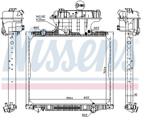 Radiator motor potrivit MAN TGA, TGS I, TGX I D0836LF41-D3876LF02 dupa 1999 (cu carcasa, scazut) [1]