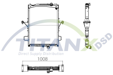 Radiator motor EURO 6 potrivit VOLVO FM, FM II, FM III, FMX, FMX II, FMX III D11A-330-G13C460 dupa 2005 (cu carcasa, suporturi ale cadrului lateral) [1]