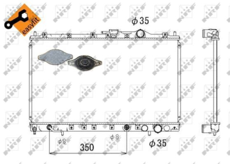 Radiator apa - Radiator motor potrivit MITSUBISHI SPACE, SPACE RUNNER 1.8/2.0 1991-1999 (cu elemente potrivite usor)