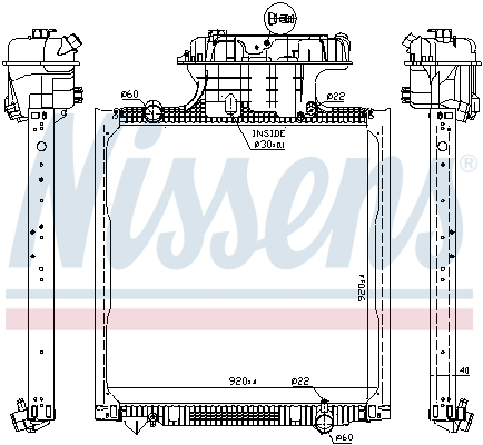 Radiator motor (cu rama, inalt) potrivit MAN LION´S STAR, TGA, TGS I, TGX I D0836LF41-D2876LOH20 06.99- [2]