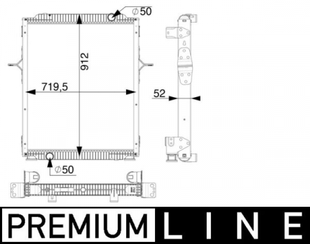 Radiator motor potrivit RVI C, D, T; VOLVO FE II D7E240-G9K320 dupa 2012 (cu rama) [2]