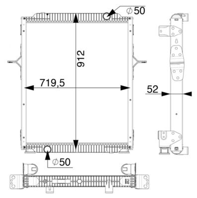 Radiator motor potrivit RVI C, D, T; VOLVO FE II D7E240-G9K320 dupa 2012 (cu rama) [3]