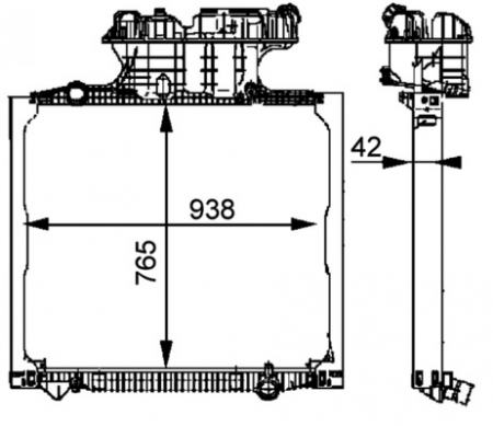 Radiator motor (cu rama, scazut) EURO 4/EURO 5/EURO 6 potrivit MAN TGA, TGS I, TGX I D0836LF41-D3876LF09 06.99- [3]