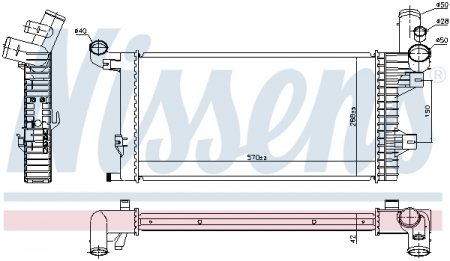 Radiator motor (fara cadru) potrivit MERCEDES ATEGO, ATEGO 2 OM900.911-OM925.920 01.98- [2]