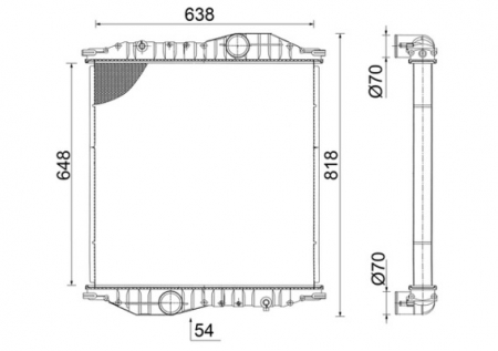 Radiator motor potrivit MERCEDES ECONIC, ECONIC 2 M902.900-OM936.974 dupa 1998 (fara cadru) [2]