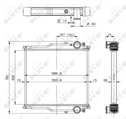 Radiator apa - Radiator motor potrivit RVI MIDLUM DXi5/DXi7 dupa 2006 (fara cadru)