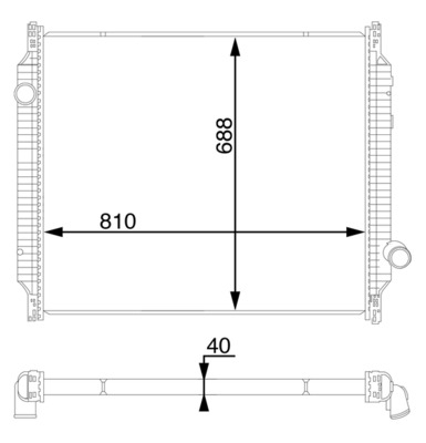 Radiator apa - Radiator motor potrivit RVI PREMIUM dCi11B/43-MIDR06.23.56B/41 dupa 1996 (fara cadru)