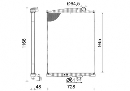 Radiator motor potrivit VOLVO FM, FM II, FM III, FMX, FMX II, FMX III D11A-330-G13C460 dupa 2005 (fara cadru) [2]