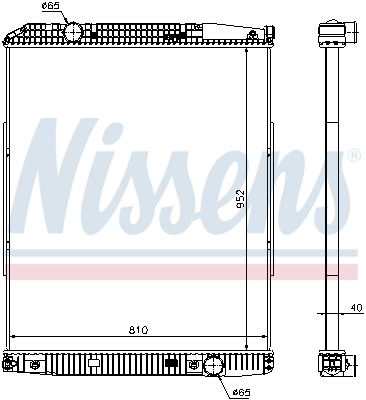 Radiator motor potrivit MERCEDES ACTROS, ACTROS MP2 / MP3, ZETROS OM541.920-OM926.947 dupa 1996 (fara carcasa, inaltime: 952mm) [1]