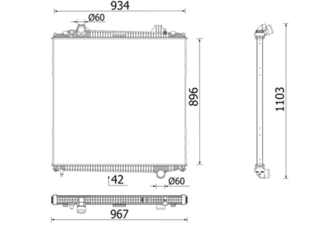 Radiator motor EURO 6 potrivit MAN TGS I, TGX I D2066LF01-D2676LFAY 2006-2021 (fara carcasa, insertie interioara) [1]