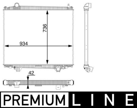 Radiator motor potrivit MAN TGS I D2066LF01-D2676LF53 dupa 2007 (fara carcasa, insertie interioara, pe partea motorului) [1]