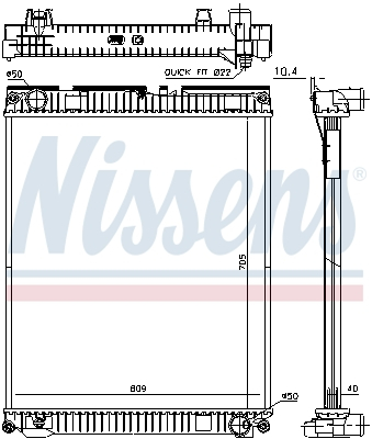 Radiator motor potrivit MAN TGL I, TGL II, TGM I, TGM II D0834LFL40-D2676LFAE dupa 2004 (fara carcasa) [1]