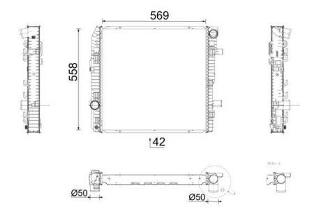 Radiator motor potrivit MERCEDES ATEGO, ATEGO 2, LK/LN2 OM900.911-OM925.920 dupa 1996 (fara carcasa) [1]