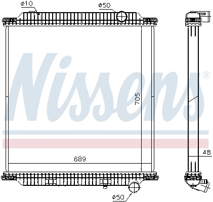 Radiator motor potrivit RVI PREMIUM 2; VOLVO FE, FE II; AUTOSAN A12 D7E240-ISBE4300 dupa 2005 (fara carcasa) [1]