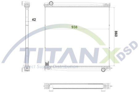 Radiator motor potrivit SCANIA 4, G I, P I, R I; VW WORKER DC11.01-DT12.08 dupa 1995 (fara carcasa) [1]