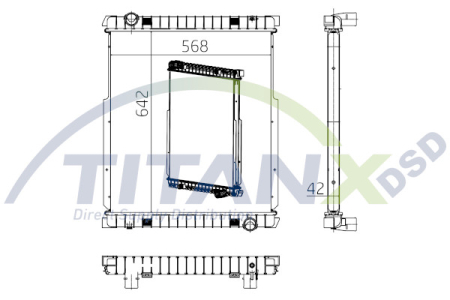 Radiator apa - Radiator motor potrivit IVECO EUROCARGO I-III, EUROCARGO IV, EUROCARGO V F4AE0481A-F4AFE611E dupa 2000 (fara carcasa, Versiunea VALEO)