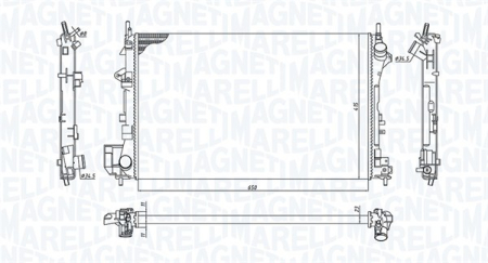 Radiator apa - Radiator motor potrivit CADILLAC BLS; OPEL SIGNUM, VECTRA C, VECTRA C GTS; SAAB 9-3, 9-3X 1.6-2.2D dupa 2002 (manual)